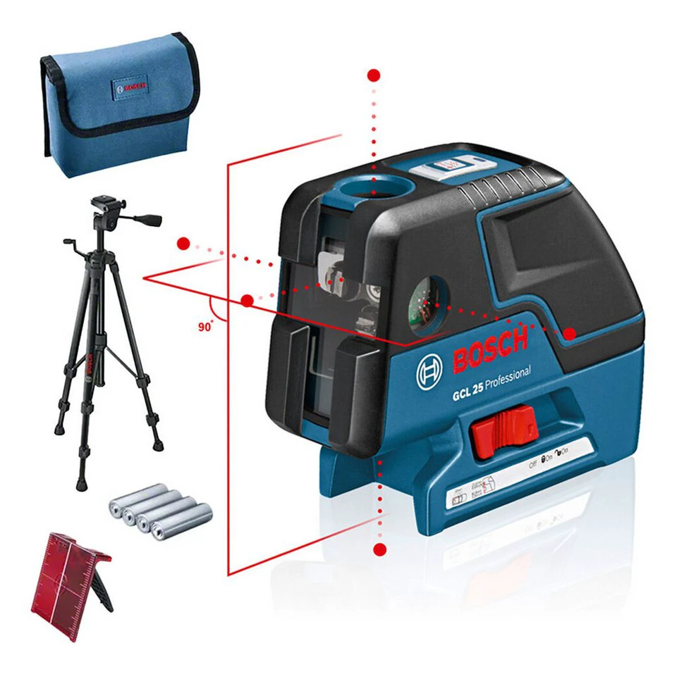 Bosch Professional Punkt- und Linienlaser GCL 25 Kombilaser mit L-BOXX-Einlage Schutztasche Baustativ