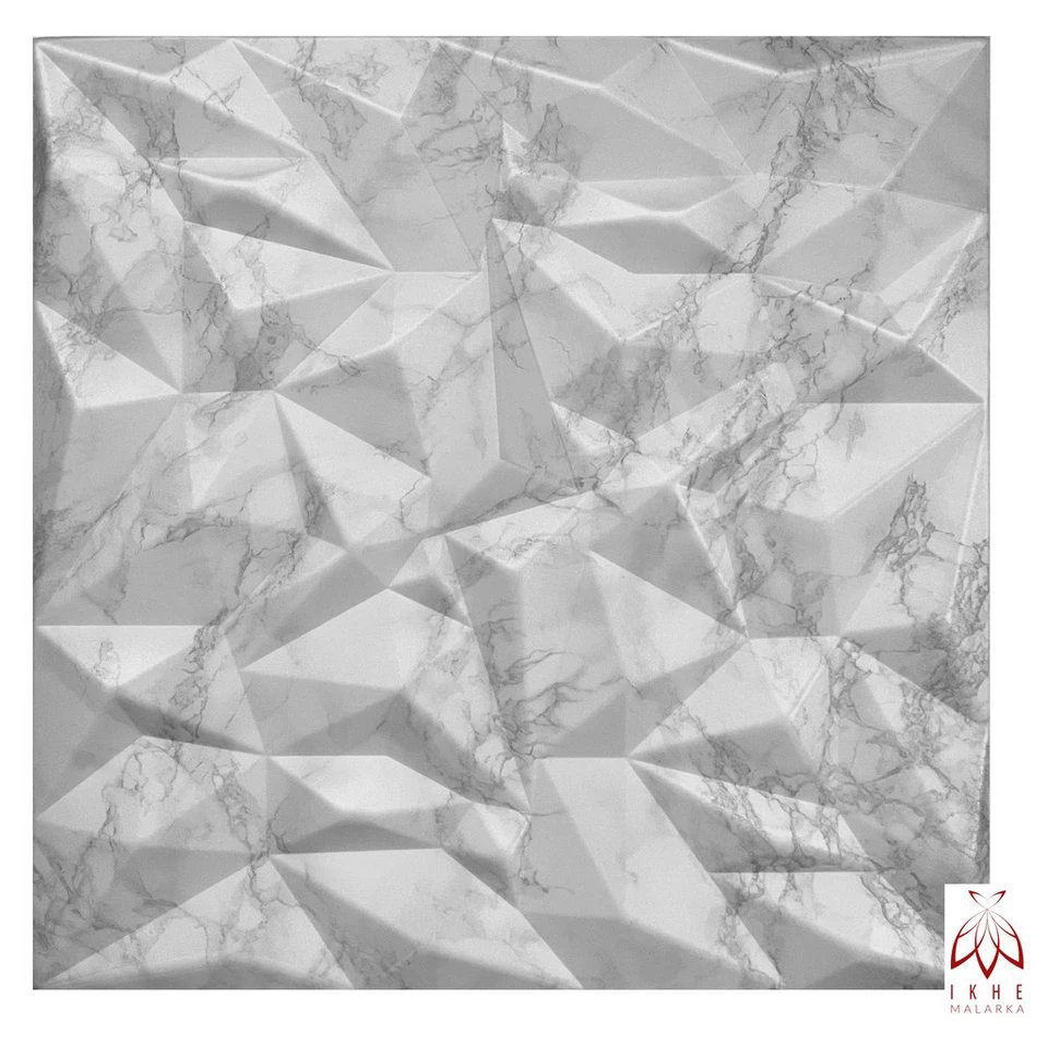 IKHEMalarka 3D Wandpaneel aus Polystyrol Styropor XPS 4 m² 16 Stück 50 x 50 cm