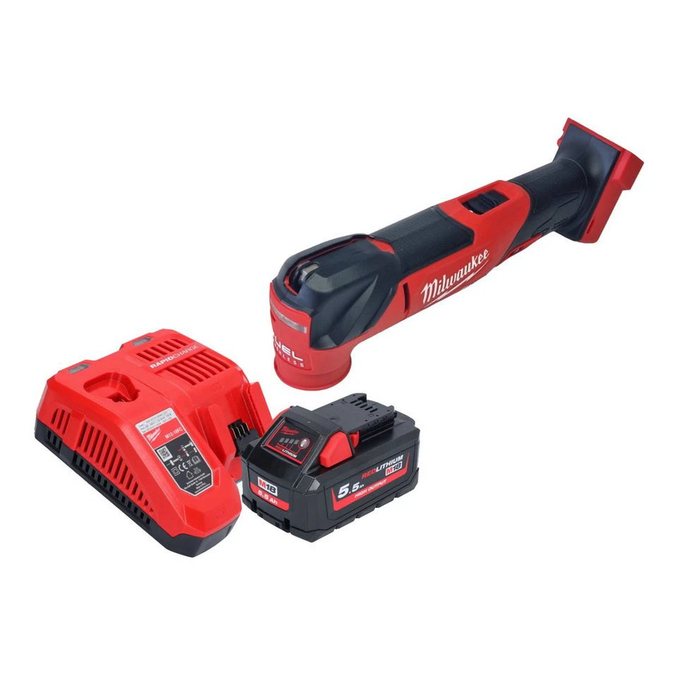 Milwaukee Akku-Multifunktionswerkzeug M18 FMT-551 18 V Brushless 5,5 Ah Akku Ladegerät