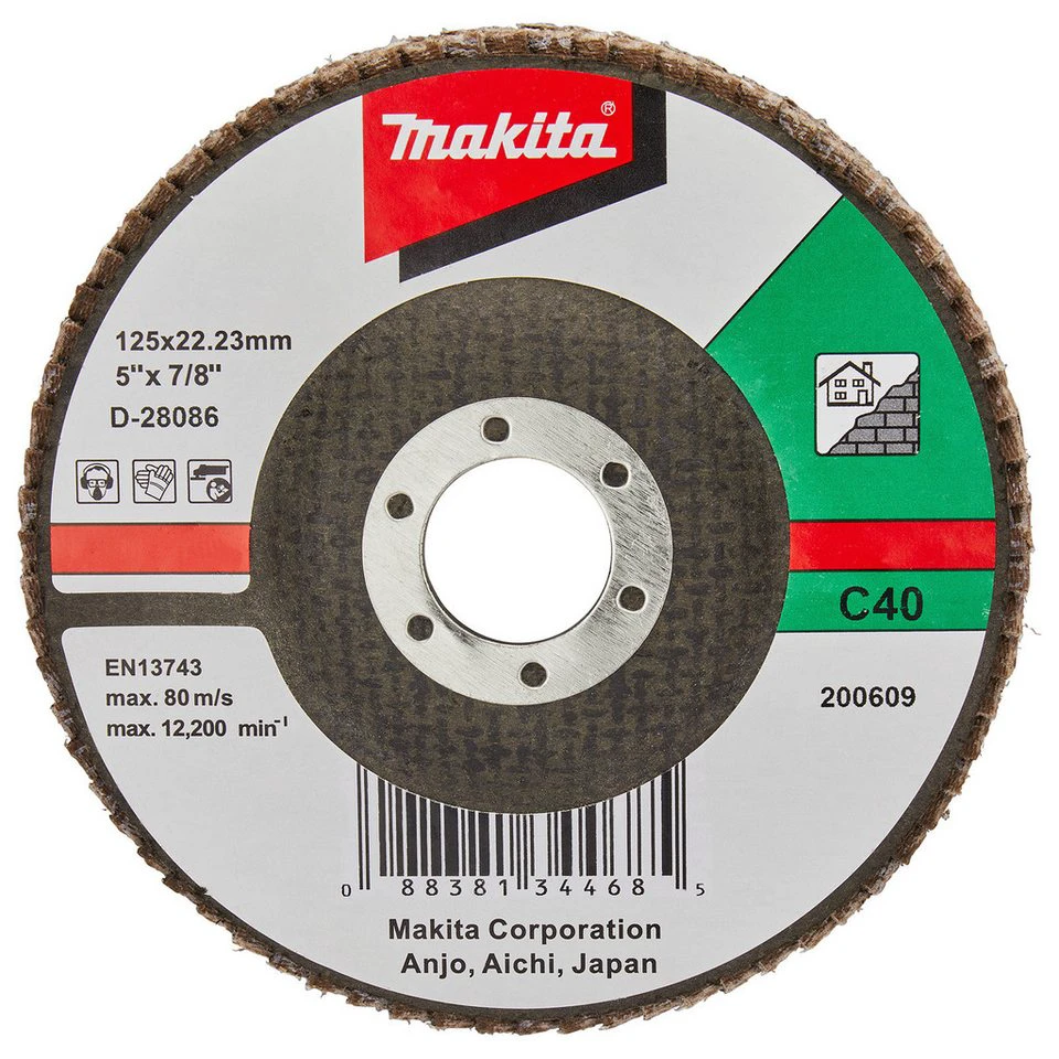Makita Fächerschleifscheibe D-28086 125 mm C40F Siliziumkarbid