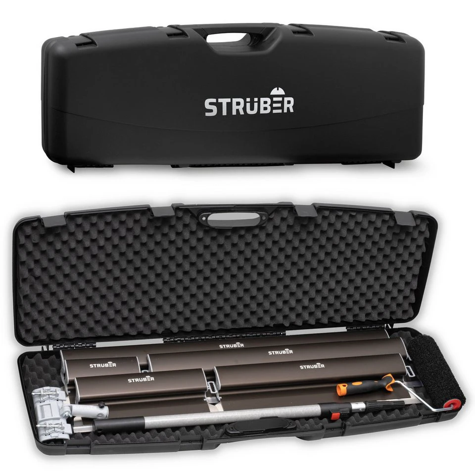 STRÜBER Flächenspachtel Set im Koffer 9-tlg. 250-1000 mm mit Rollspachtel