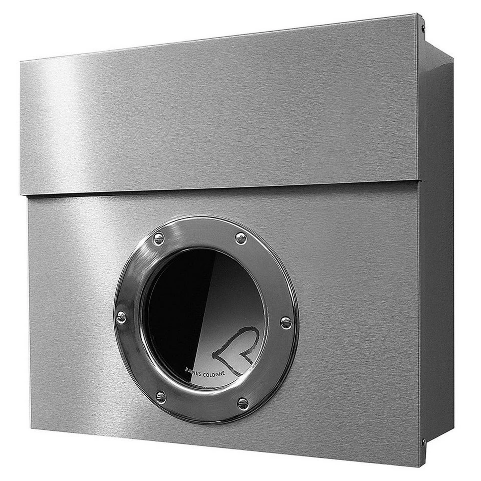 Radius Design Letterman 1 I Wand-Briefkasten Edelstahl mit Bullauge