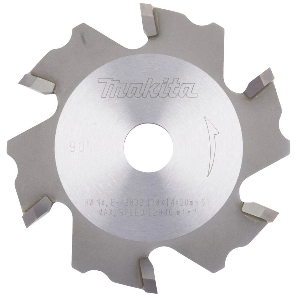Makita Nutfräser B-48832 Hartmetall 90° für Plattenfräse CA5000 Ø 118 mm