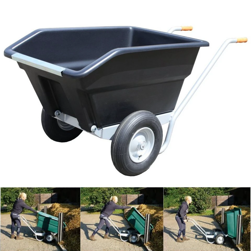 Foxwinkel Schubkarre Tipper 255 260 Liter aufgeschäumte PU Räder