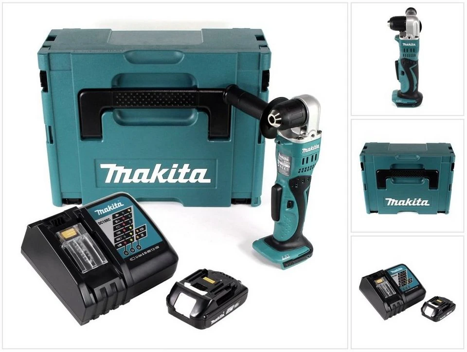Makita Winkelbohrmaschine DDA 351 RA1J 18 V 13,5 Nm Akku 2,0 Ah