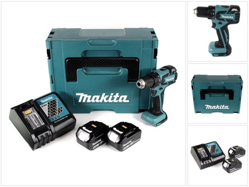 Makita Akku-Bohrschrauber DDF 459 18 V Li-Ion 2x 5,0 Ah Akku Makpac