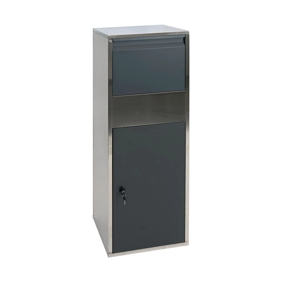PROREGAL® Paketbriefkasten Paketkasten 140x46x45 cm Edelstahl anthrazit