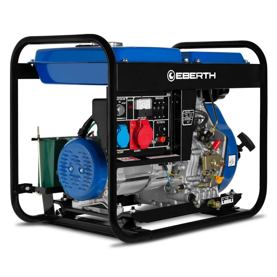 EBERTH GG1-ERD5000E-3 Stromerzeuger Diesel 5000 Watt 10 PS 3-Phasen E-Starter