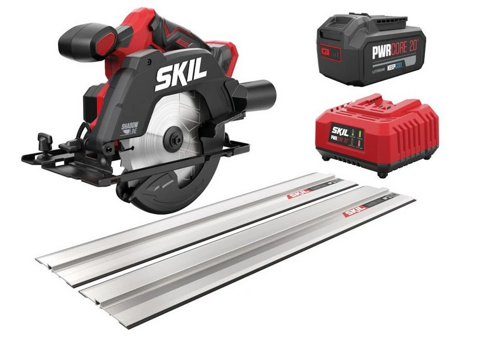 SKIL Akku-Handkreissäge 3551 AB 20V 165 mm mit Führungsschiene 4,0 Ah