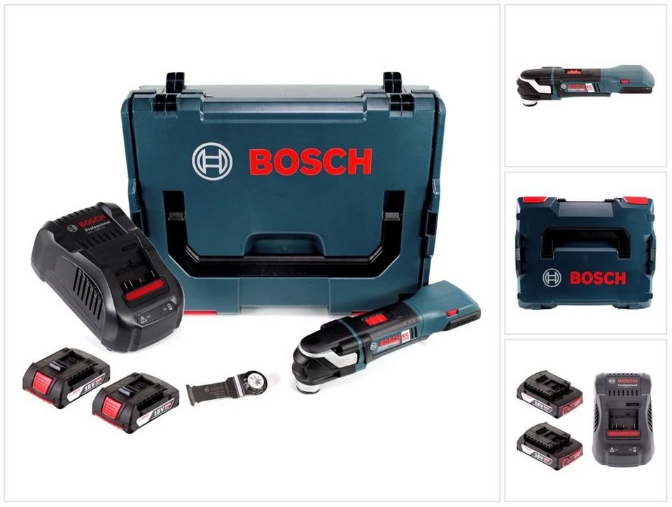 Bosch Professional GOP 18V-28 Akku-Multi-Cutter 18V Brushless StarlockPlus 2x Akku 2,0 Ah Ladegerät L-Boxx
