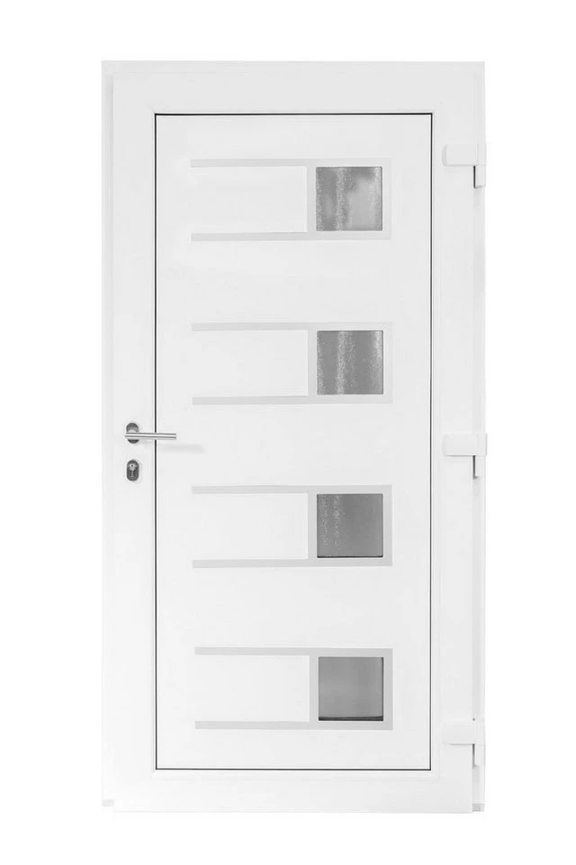 SN DECO GROUP Haustür Efraim Komplett-Set ROTO E-Öffner Typ 3RA Edelstahl Stoßgriff 1000 mm