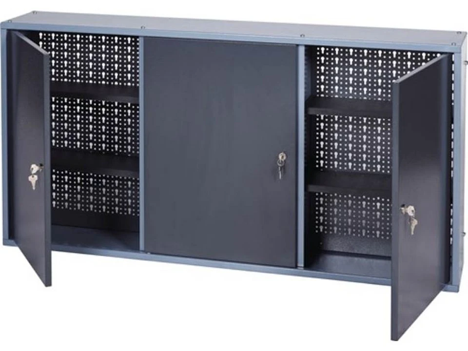 Hammer Werkzeugschrank 94090 H600xB1200xT190mm hammerschlagsilber anthrazit 3 Türen