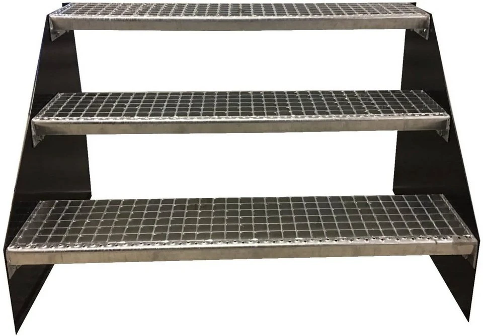 SRM Design Standtreppe 3 Stufen Stahl 100 cm Breite 63 cm Höhe Anthrazit RAL 7016