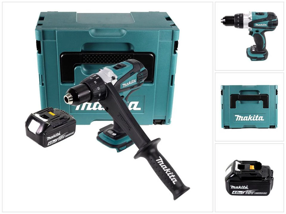 Makita Akku-Bohrschrauber DDF 458 18 V 91 Nm mit 4,0 Ah Akku Makpac