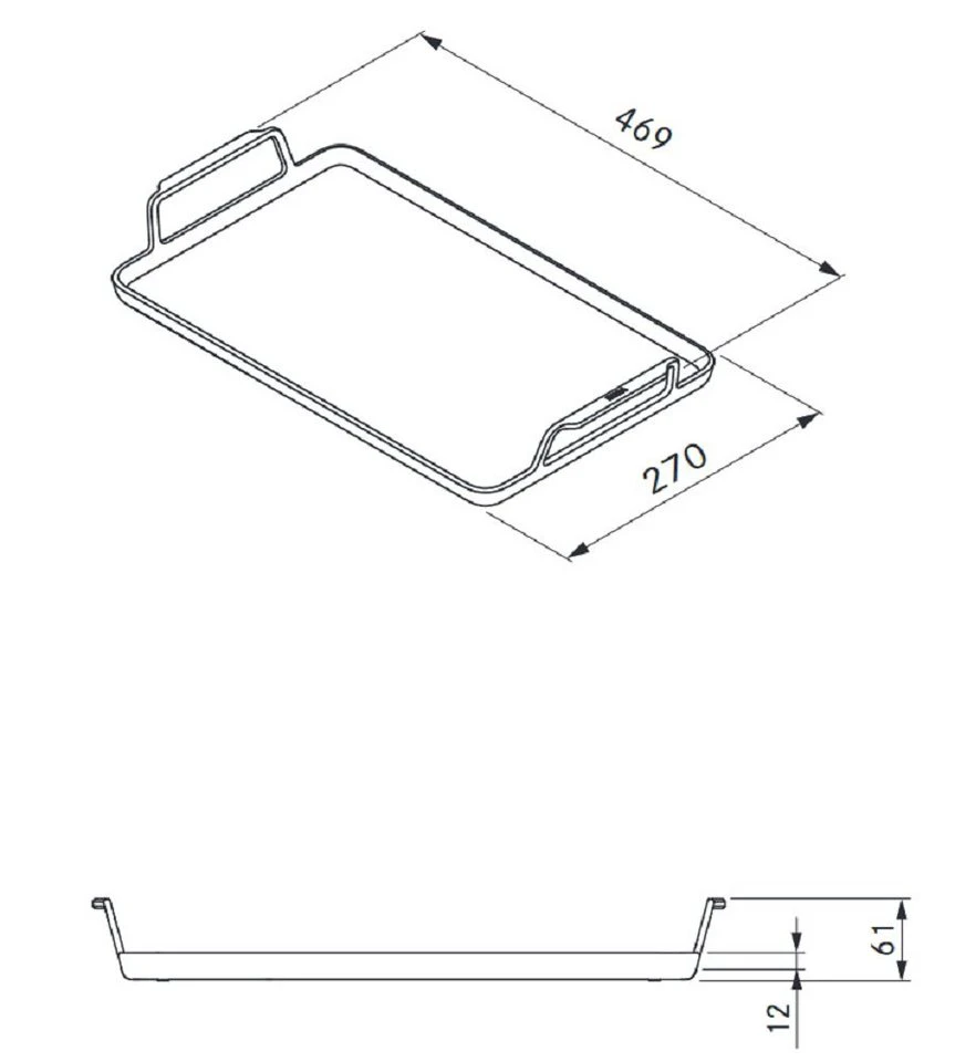 Bora Grillpfanne KWGPFI für Flächeninduktion Aluminium 469 x 270 x 60 mm
