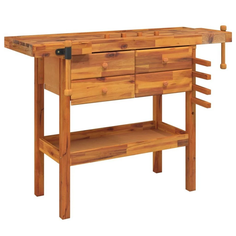 DOTMALL Werkbank aus Holz mit Schubladen 124 x 52 x 83 cm