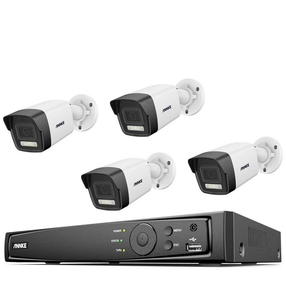 Annke Überwachungsset N48PAW I91DD4-2T PoE 4 Kameras 2 TB HDD 8 Kanal ONVIF