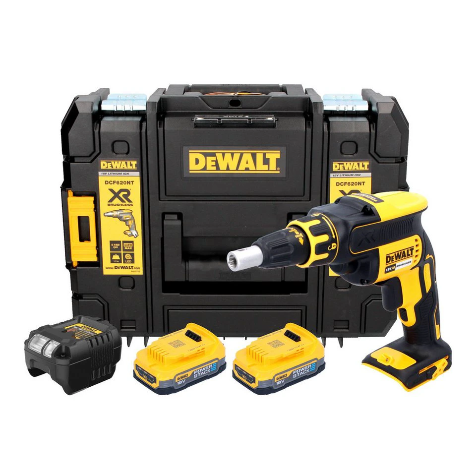 DeWalt Akku-Magazinschrauber DCF 620 E2T 18 V 30 Nm 2x Powerstack Akku 1,7 Ah Ladegerät TSTAK