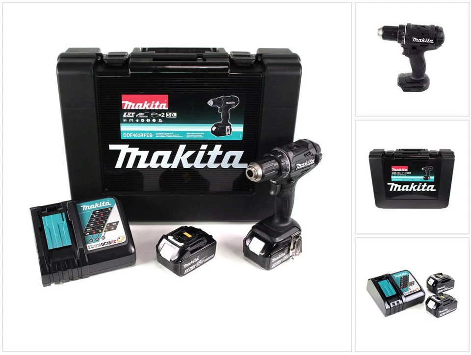 Makita Akku-Bohrschrauber DDF 482 RFEB 18 V Transportkoffer 2x 3 Ah