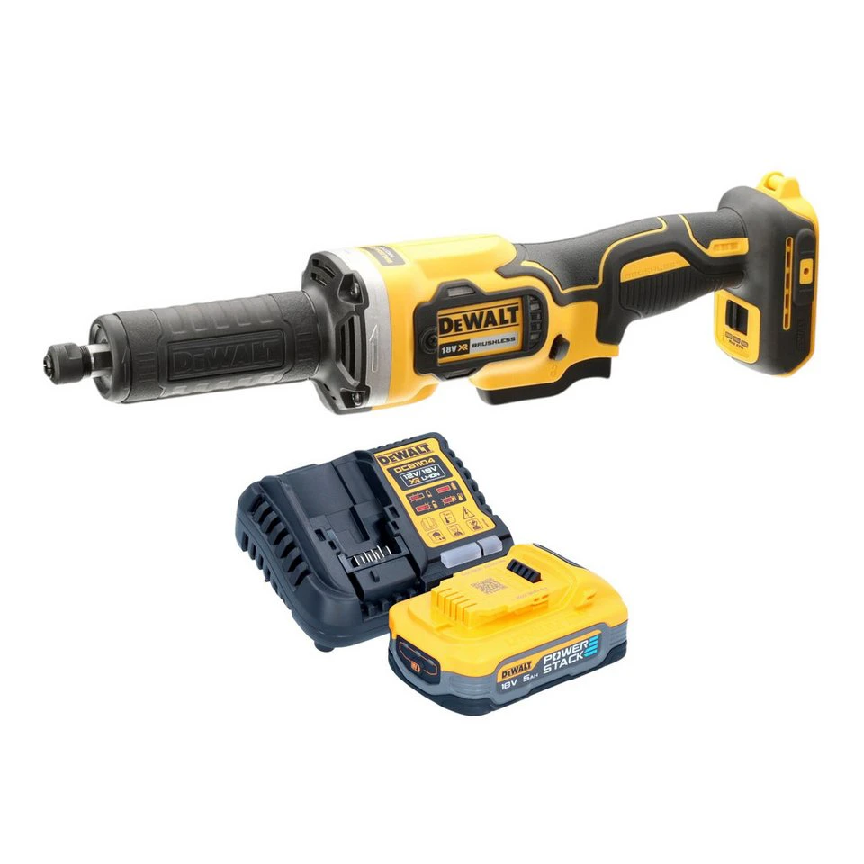 DeWalt Akku-Geradschleifer DCG 426 H1 18 V Brushless Powerstack 5,0 Ah Ladegerät