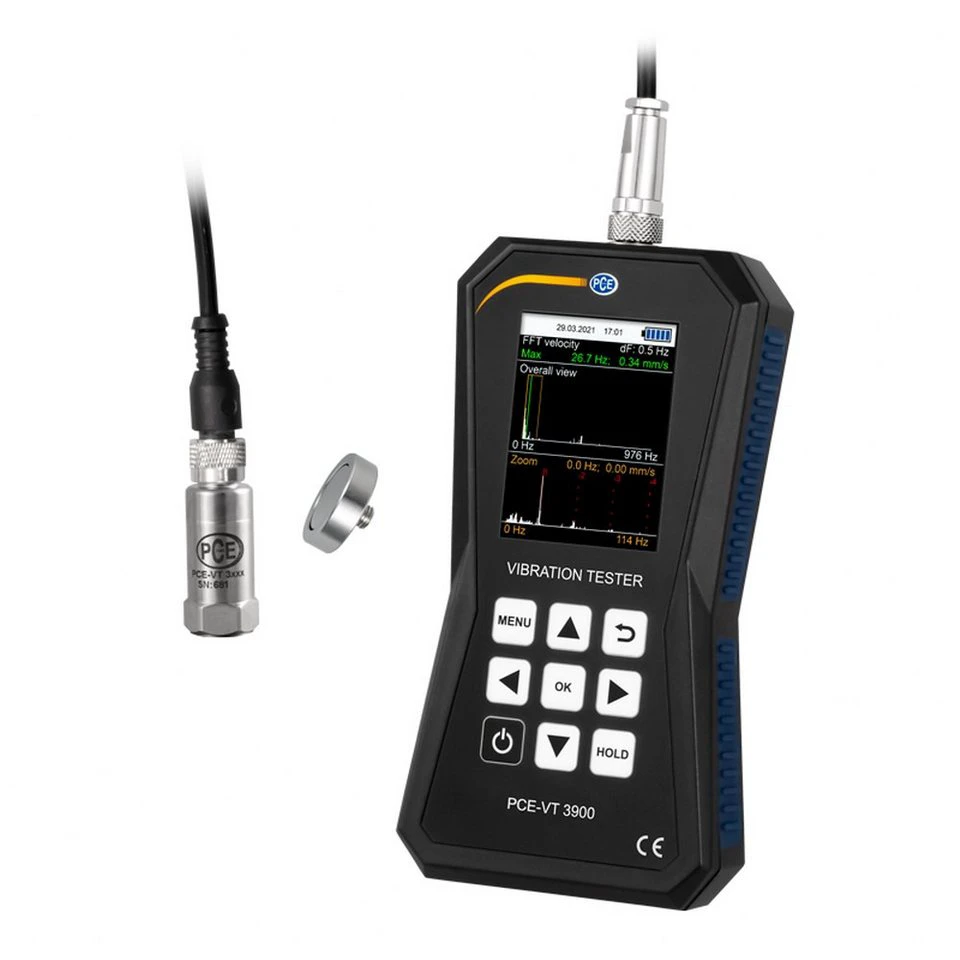 PCE Instruments FFT-Schwingungsmessgerät Beschleunigungsaufnehmer 399,9 m/s² ISO 10816-3