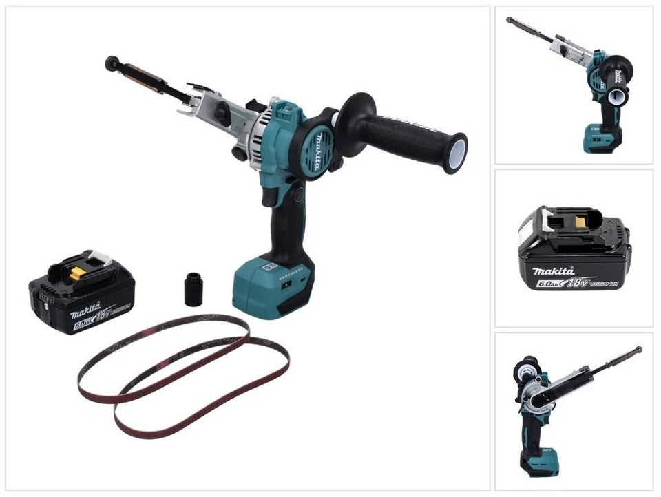 Makita DBS 180 Akku Bandfeile 18 V 9 x 533 mm Brushless mit 6,0 Ah Akku