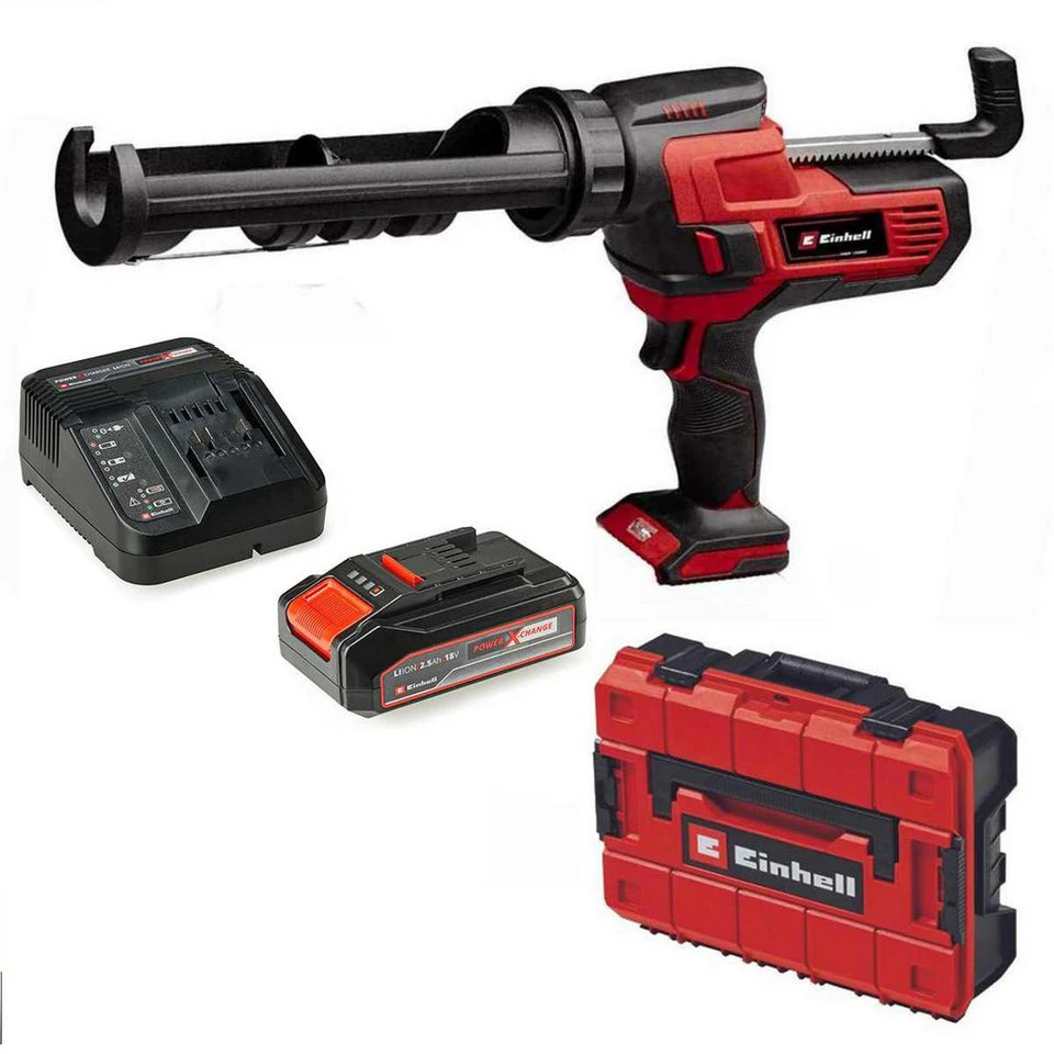 Einhell Akku-Kartuschenpistole TE-SG 18/10 Li mit 2,5 Ah Akku Ladegerät Systemkoffer