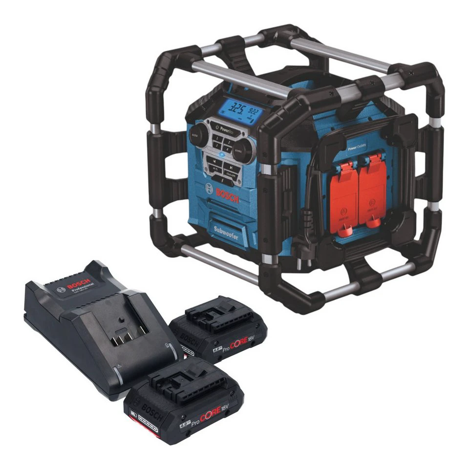 Bosch GPB 18V-5 C Professional Akku Radio 18 V mit 2x ProCORE 4,0 Ah Ladegerät