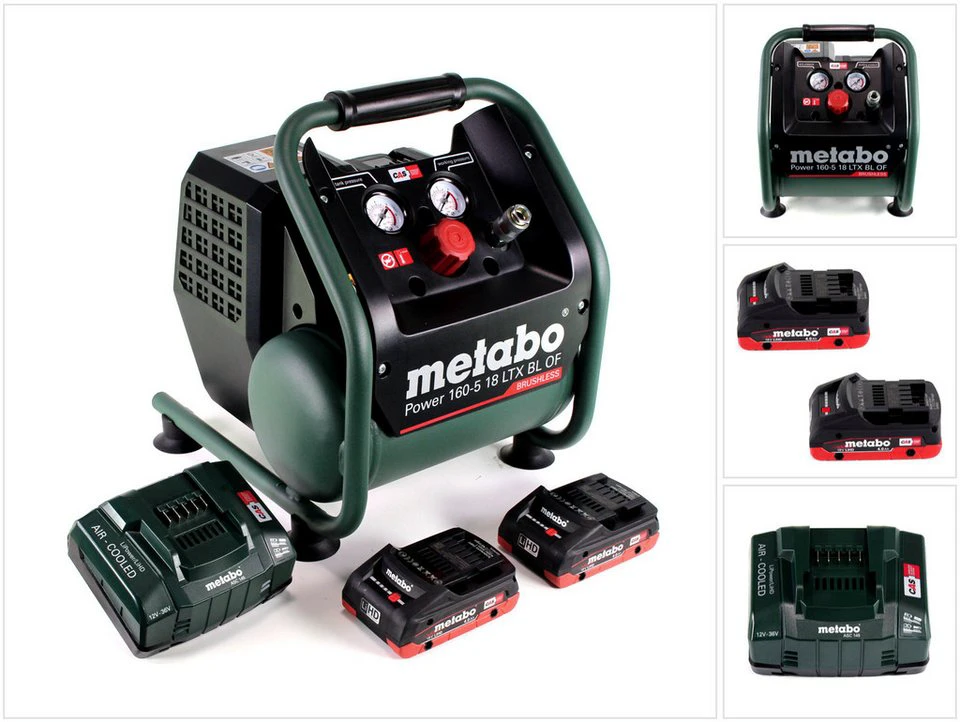 Metabo Power 160-5 18 LTX BL OF Akku-Kompressor 18 V 8 bar Brushless 2x