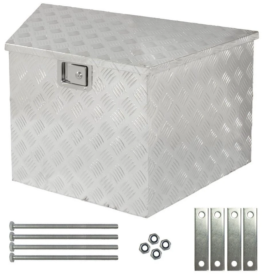 Trucky Anhänger-Deichselbox Truckbox Deichselkasten Montagesatz Aluminium 120 L