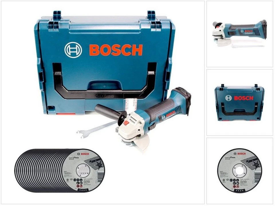 Bosch Professional Winkelschleifer GWS 18-125 V-LI Akku 18V 125mm 25x AS 60 T INOX BF