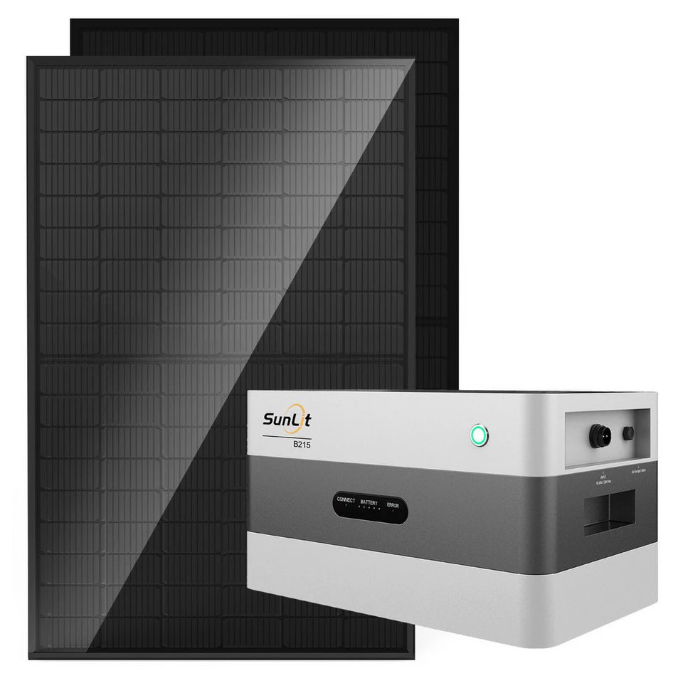 E.For.U Balkonkraftwerk 900 W 2,15 kWh Solarspeicher 2x450W bifaziale Solarmodule Sunlit