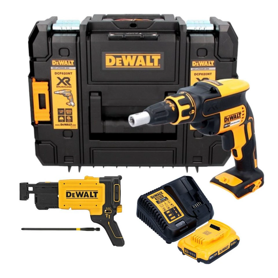 DeWalt Akku-Magazinschrauber DCF 620 D1T 18 V Brushless 30 Nm 2,0 Ah TSTAK Ladegerät