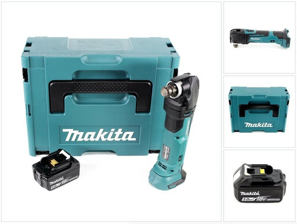 Makita DTM 51 Akku-Multifunktionswerkzeug 18V Li-Ion mit BL1850B 5,0 Ah im Makpac