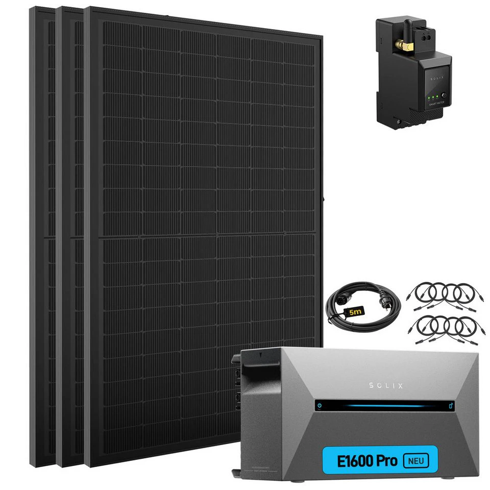 SolarMars Balkonkraftwerk mit Speicher Anker Solix Solarbank 2 E1600 PRO 1350 Wp 800 Watt