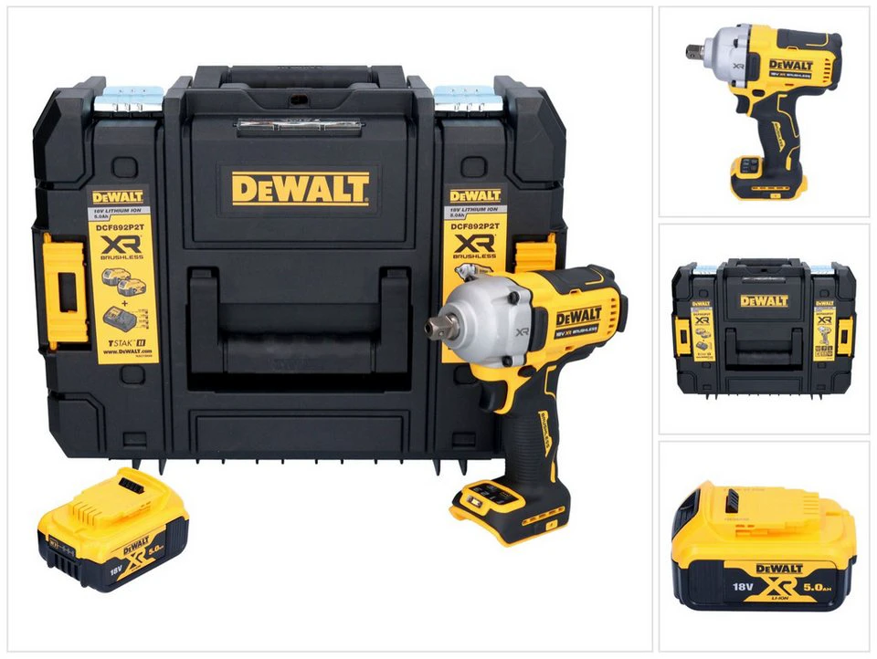 DeWalt Akku-Schlagschrauber DCF 892 18 V 813 Nm 1/2" Brushless mit 5,0 Ah Akku
