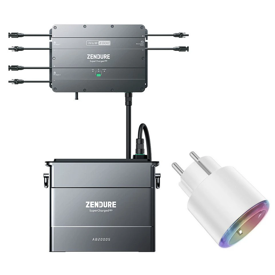 ZENDURE SuperCharged Balkonkraftwerk AB2000S 1920Wh LiFePO4 Akku HUB2000 1800W Solar Eingang 1200W Ausgang