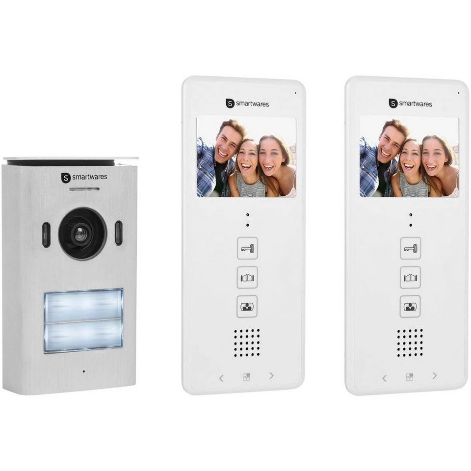 Smartwares Video-Gegensprechanlage für 2 Wohnungen 3,5 Zoll LCD