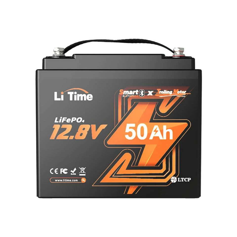 LiTime Lithium Batterie LiFePO4 12 V mit smart BMS 50Ah Bluetooth 4000+ Zyklen