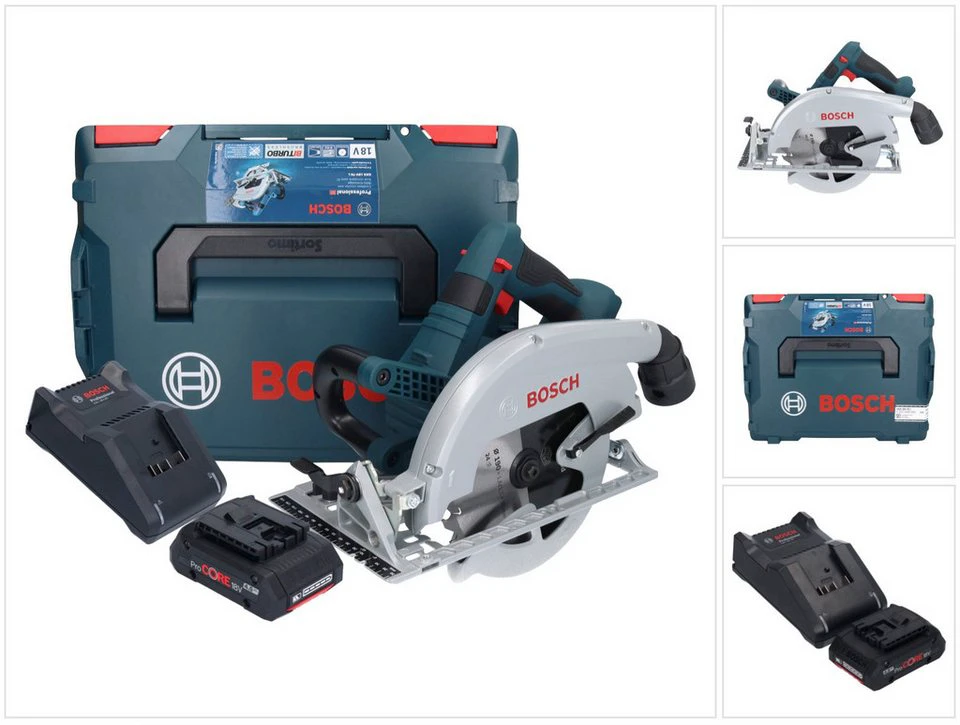 Bosch Professional GKS 18V-70 L Akku-Kreissäge 18 V BITURBO Brushless 190 mm mit ProCORE Akku