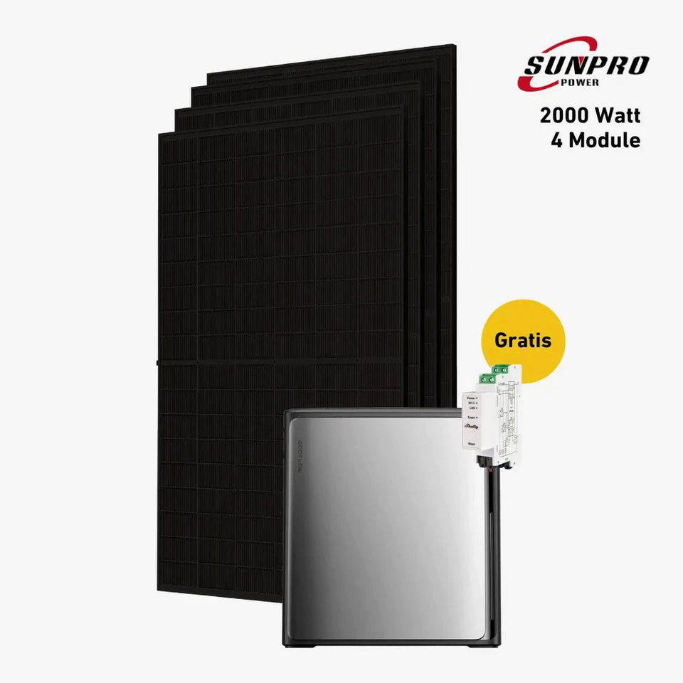 Balkonstrom Balkonkraftwerk 2000 Watt EcoFlow STREAM Ultra X Stromspeicher 1000 W Monokristallin