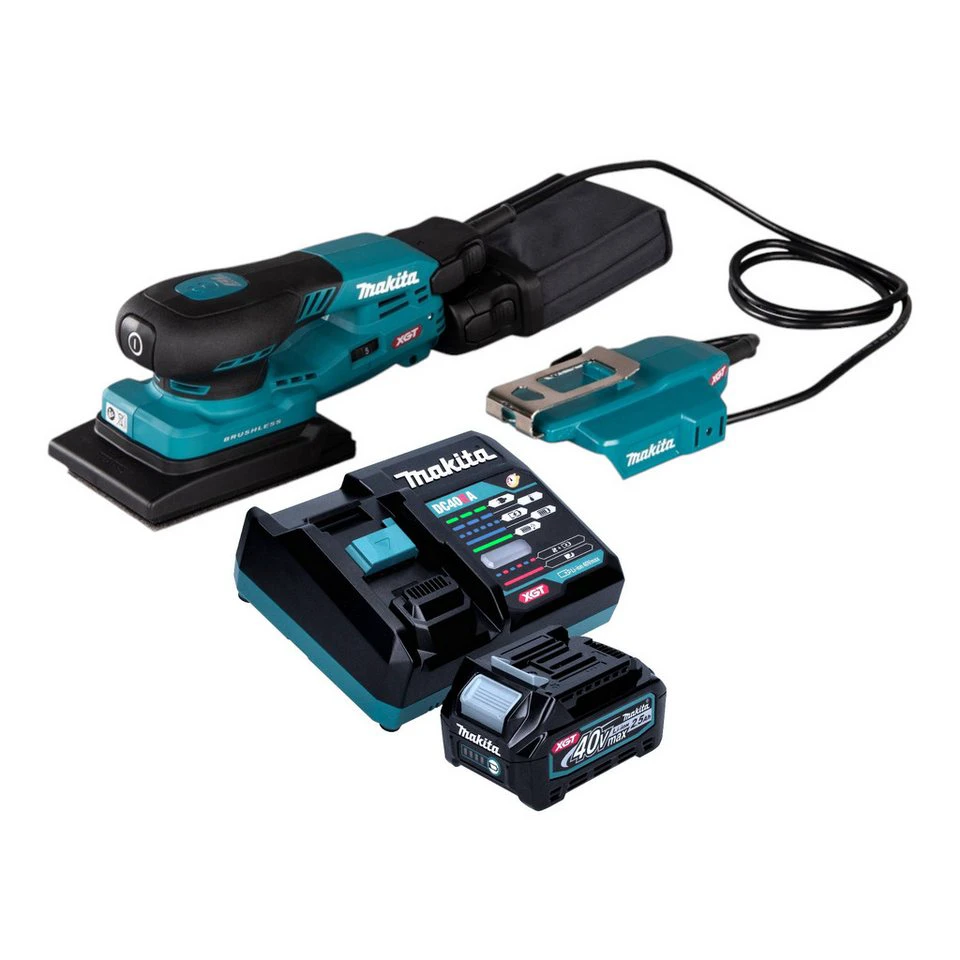 Makita Akku-Schwingschleifer BO005CG 40 V max. 80 x 130 mm 3 mm Schwingkreis mit Akku 2,5 Ah und Lader