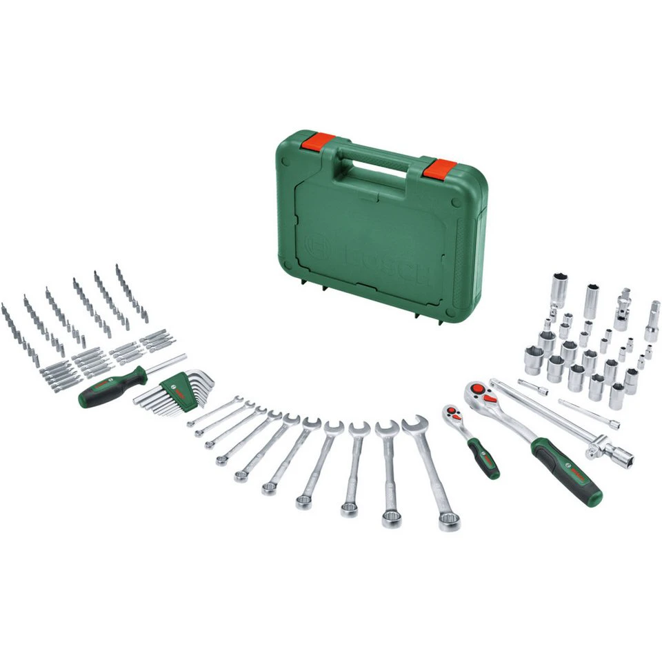 Bosch Professional Advanced Werkzeugkoffer 132-tlg. mit 1/4" und 1/2" Umschaltknarren
