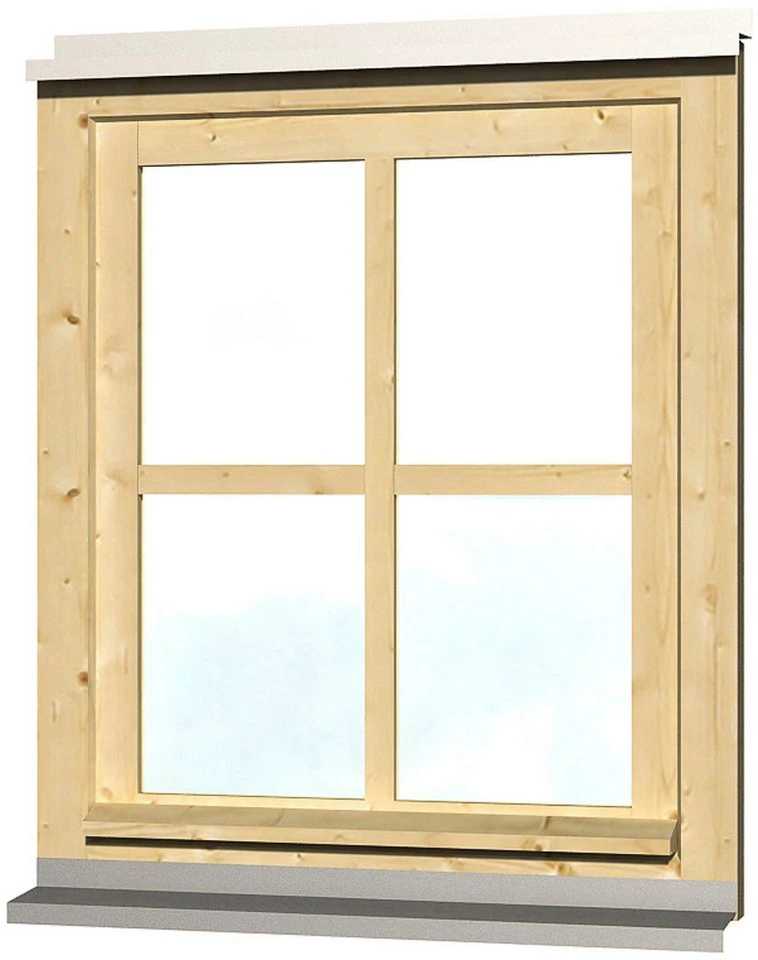 Skanholz Fenster Einzelfenster für Carports 69,1 x 82,1 cm Nordische Fichte