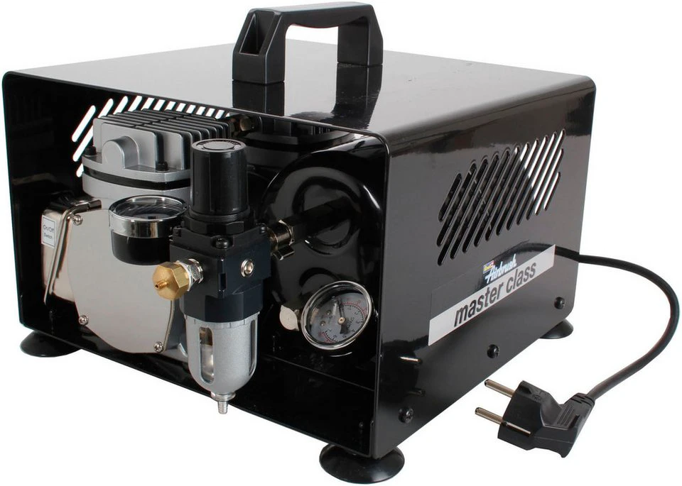 Revell Airbrush-Kompressor Master Class ölfreier Doppelzylinder Kolbenkompressor 4,4 bar