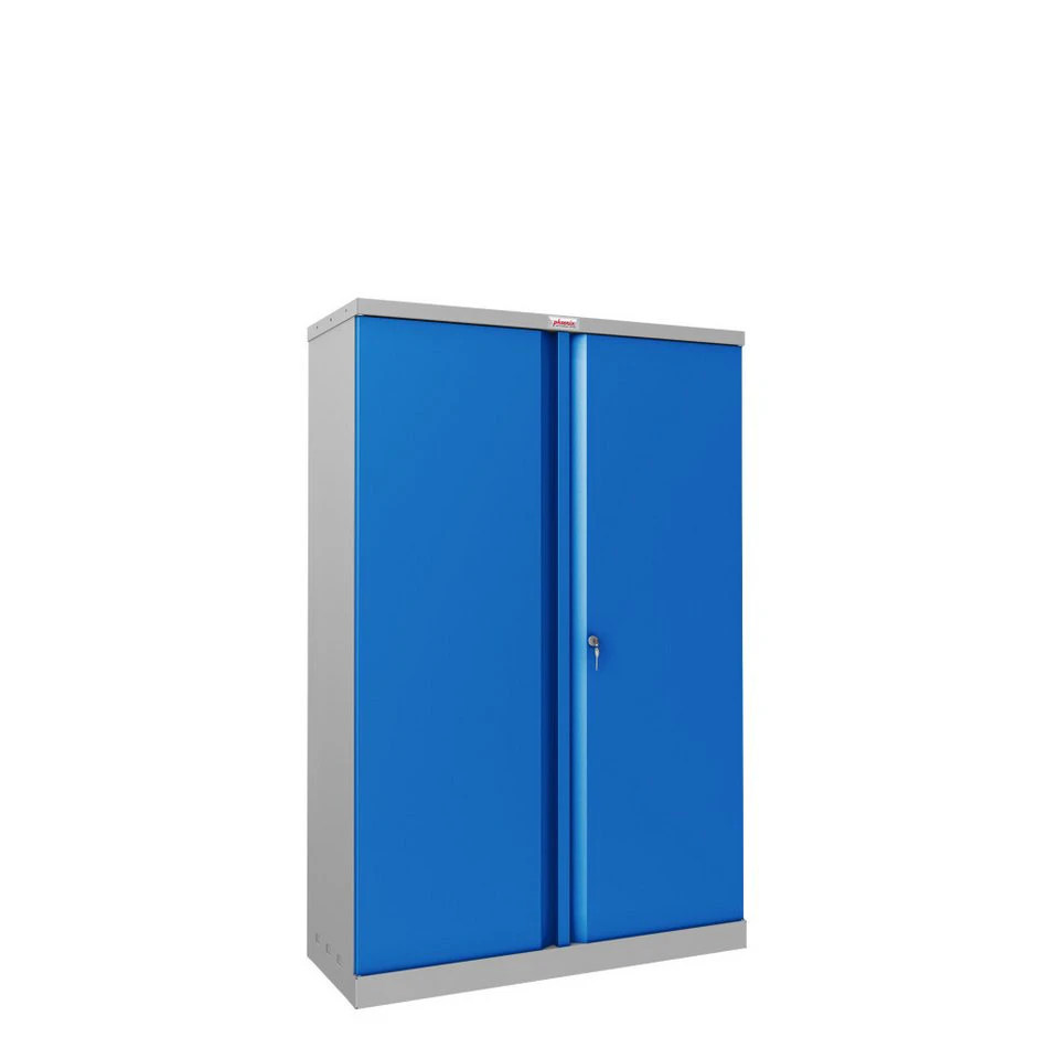 Phoenix Stahlschrank SCL1491GBK Schlüsselschloss Grau Blau 91,5 x 37,0 x 140,0 cm