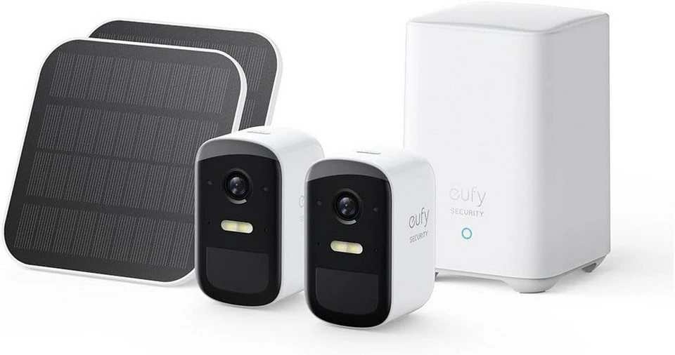 eufy Security eufyCam 2C 2-Kamera-Set mit Solarpanel Überwachungskamera Außen HD 5-tlg.