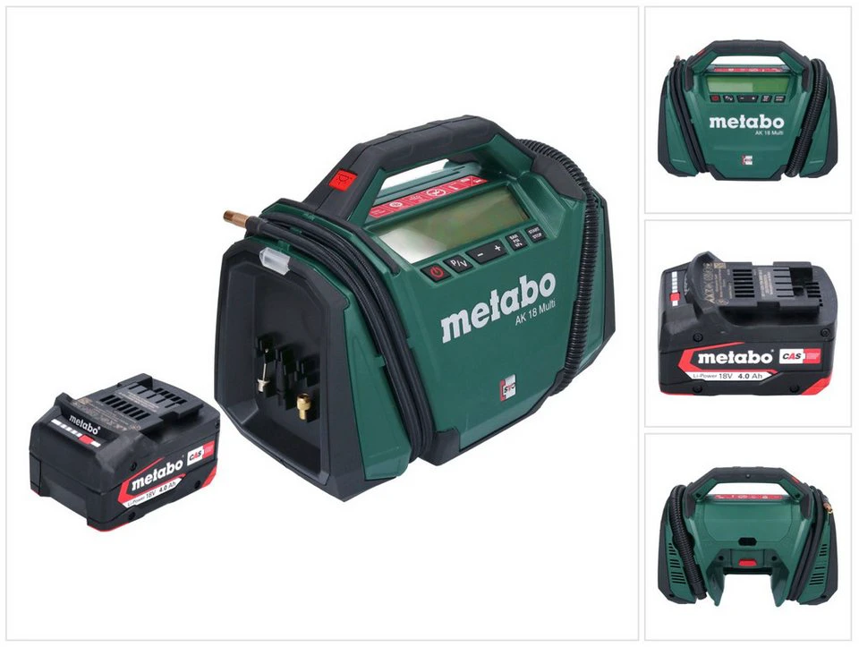 Metabo AK 18 Multi Akku-Kompressor 18 V 11 bar mit 1x Akku 4,0 Ah ohne Ladegerät