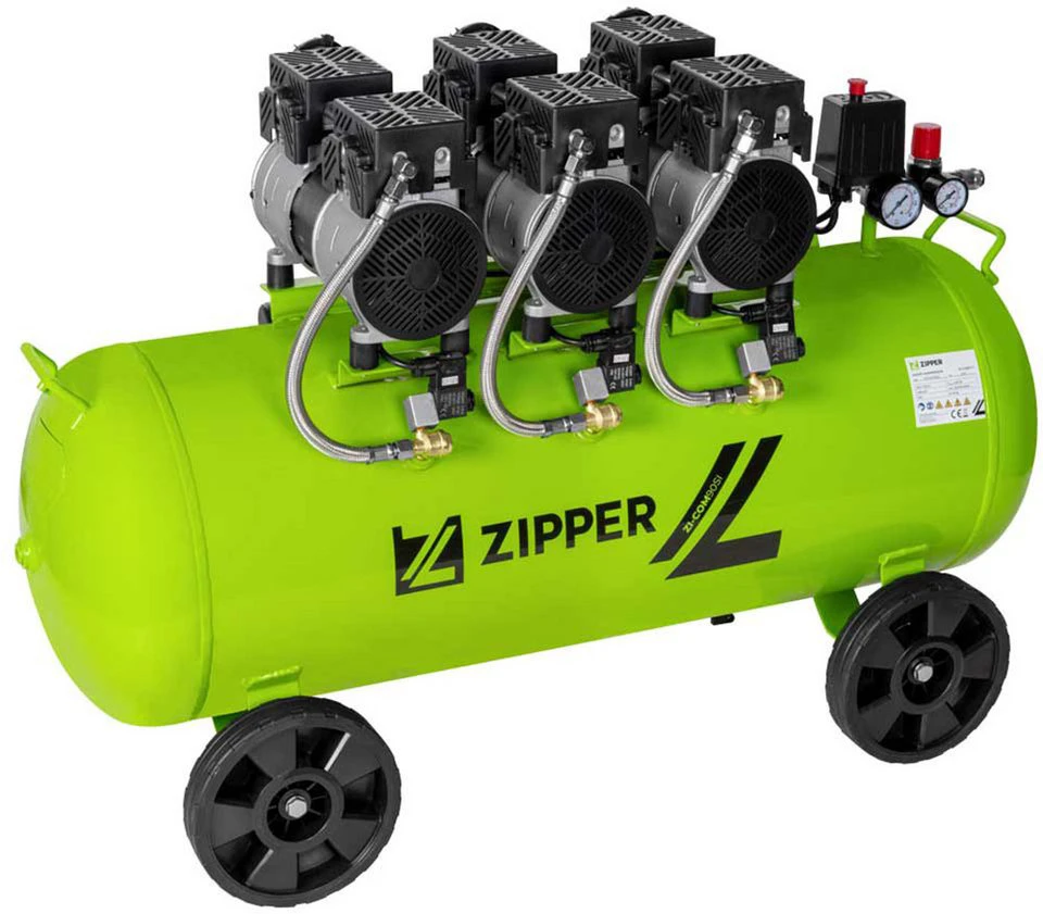 ZIPPER Kompressor ZI-COM90SI Silent-Serie 2250 W 90 l max. 8 bar