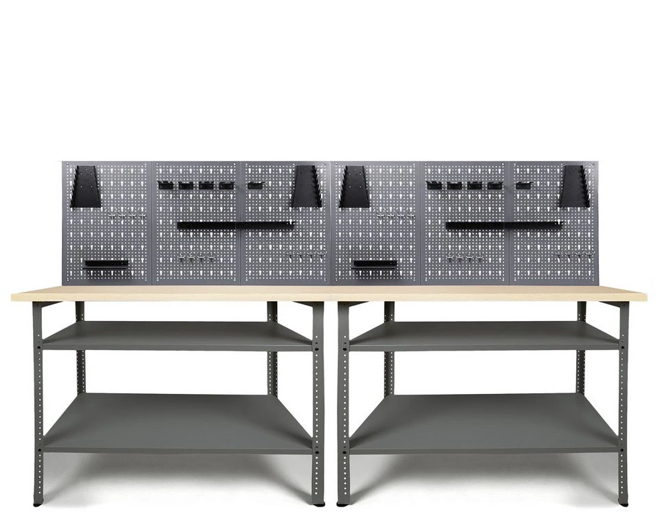 ONDIS24 Werkstatt-Set Basic 240 cm Melamin 25 mm mit 2 Ablageböden
